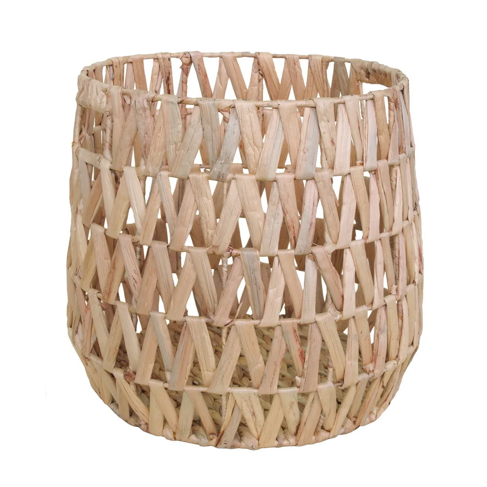 ODM Handmade Eco-Friendly Water Hyacinth Storage Basket New Style Vintage Folding Lid Hand Woven