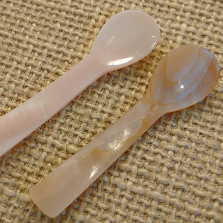 Mother of pearl caviar spoon Salt Spoons Scoop Kitchen Spice Measuring Wood Mini Wooden Small Wooden Disposable Luxury