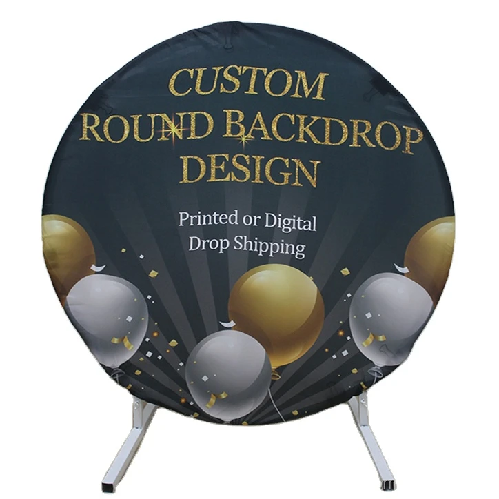 Circle Photography  Round Arch Backdrops Cover Dropshipping Customized Full Color Tension Fabric Birthday Round Background