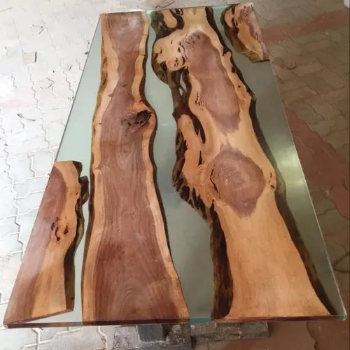 Высококачественный обеденный стол из эпоксидной смолы дерева акации