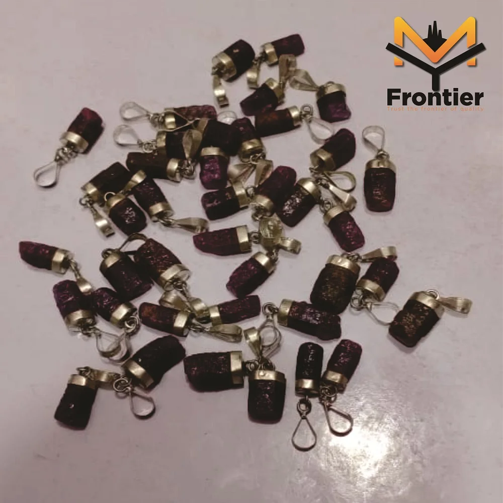  Натуральный рубиновый кулон ручной работы из стерлингового серебра OEM Рубин от Pakitan Necklace.