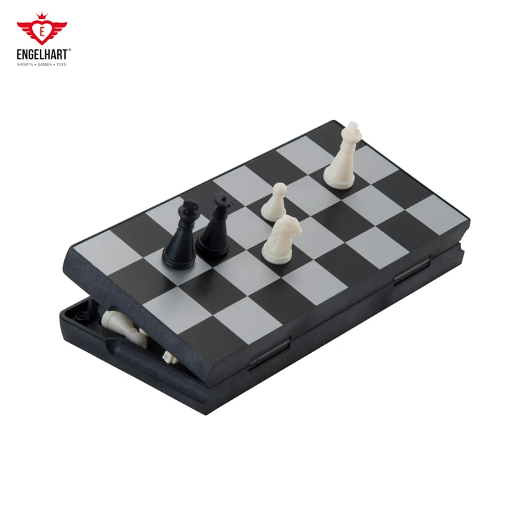 Magnetic travel chess foldable playing field storage compartment inside Longfield Chess Games EU wholesaler Kids Toys