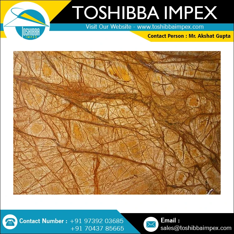 Rain Forest Gold Marble Calcite Countertops Vanity tops All Natural Stone Big Slabs Marbles Cut to size Tile for Flooring