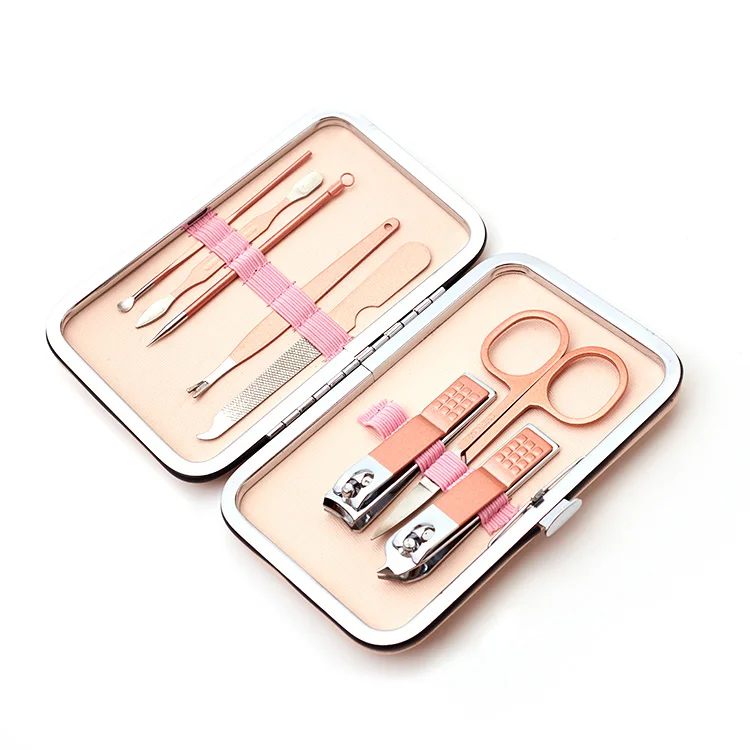 8 Pieces Fancy Manicure / Pedicure Instruments Kit Professional beauty kit with travel holster manicure tools Nail Clipper Set