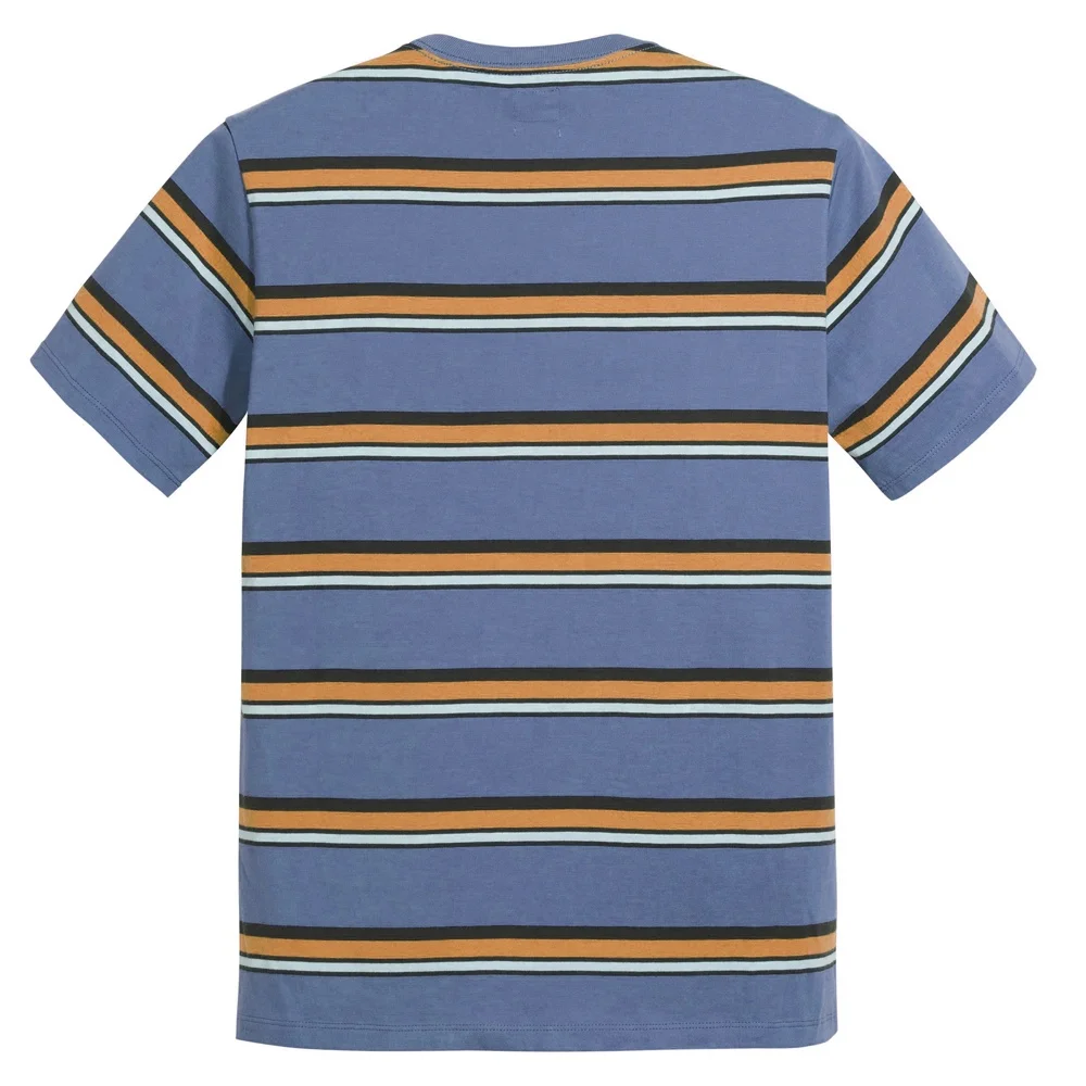 2023 Custom T Shirts Wholesale High Quality Plus Size Tee Mens Clothing 100% Cotton Stripped Shirt Crew Neck Casual OEM