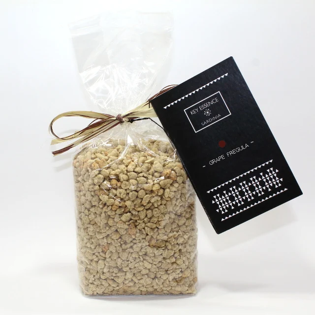 Top Italian Artisanal Pasta Fregula infused with Sardinian Cold-Extracted Grapeseed Flour in a pack of 400 GR