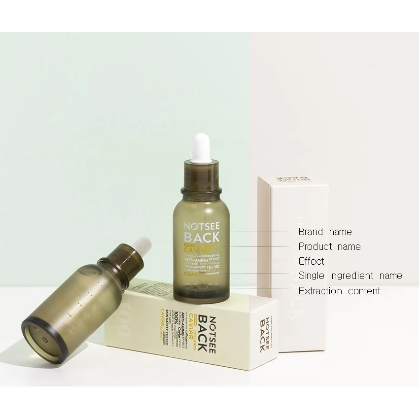 NOTSEEBACK Drop In SERUM 100% Single Ingredient Snail, Salmon, Caviar Collagen 3 Types (50ml 1.69fl oz) Korea