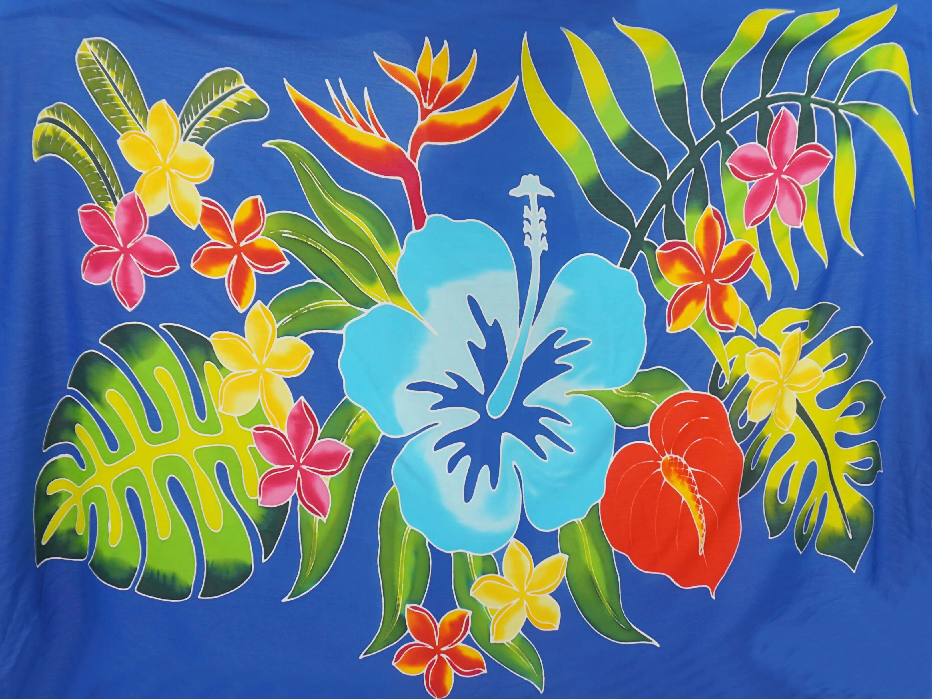 Hand Painting Hawaiian Sarongs Pareo 100% Finest Quality Rayon Custom Wholesale Beachwear Cover up HP013-006R1