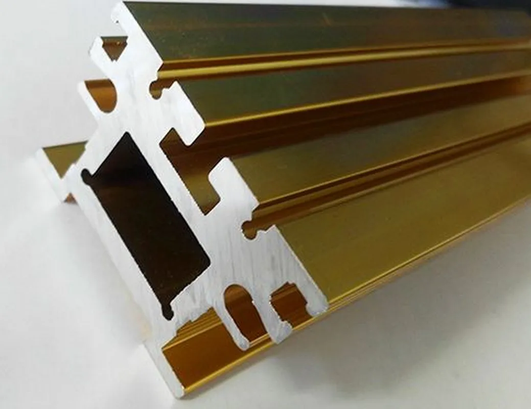 shine gold aluminum profiles at good price from zhonghao company