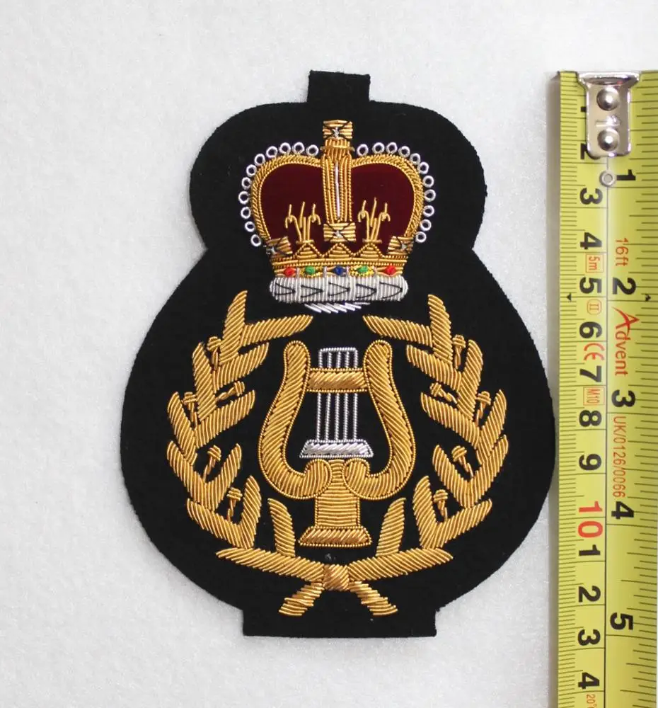 
Royal Marine Bandmasters Gold on Black No1 Ceremonial Uniform Badge 
