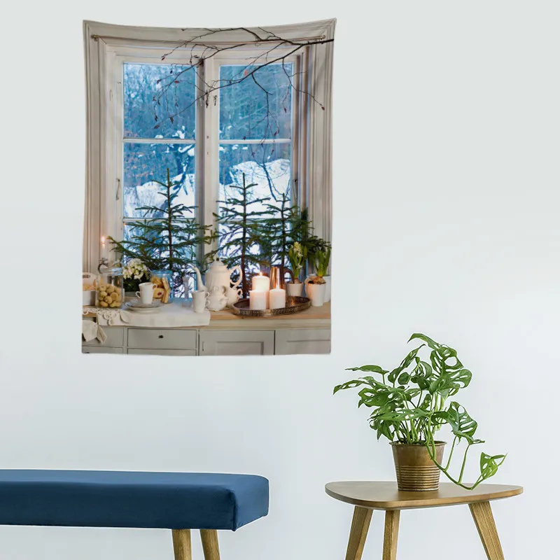 150x200 Зимний снег арт Арктический круг праздничный Досуг праздничный настенный гобелен