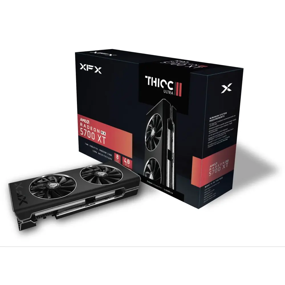 
New stock XFX RX 5700 Xt Thicc III 8GB Boost Up to 2025MHz GDDR6 3xDP Graphics Card (Rx-57XT8TBD8) 