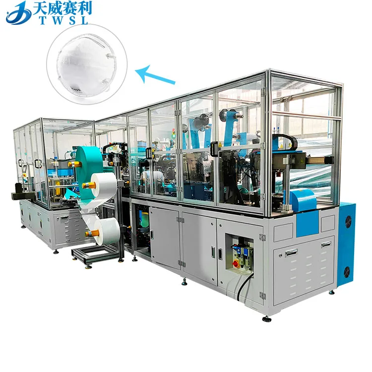 TWSL factory FFP2 FFP3 KN95 disposable medical mask production line n95  1860s 8210 3D automatic cup dust mask making machine