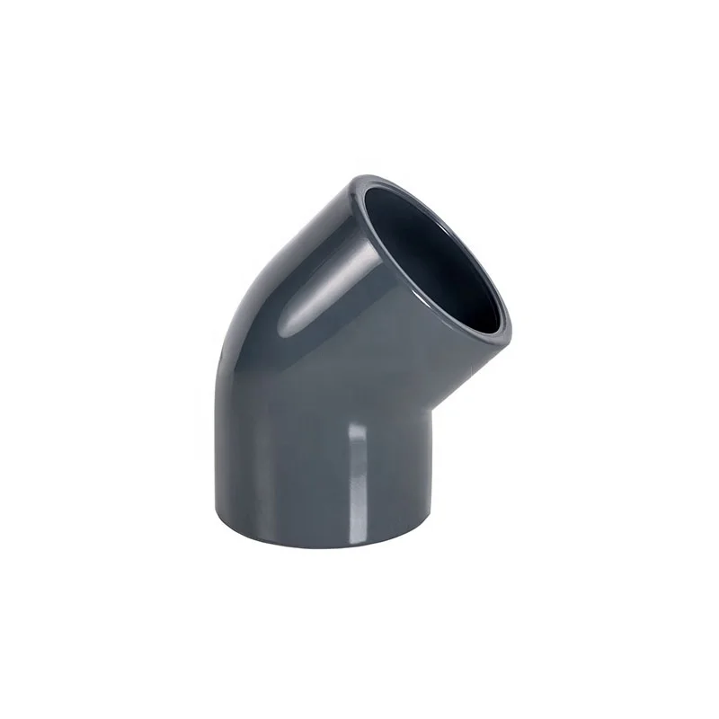 Best Quality Wholesale Product Upvc Elbow 45 Degree SCH80 for pipe lines Pn16 different sizes usage in farm irrigation and pools
