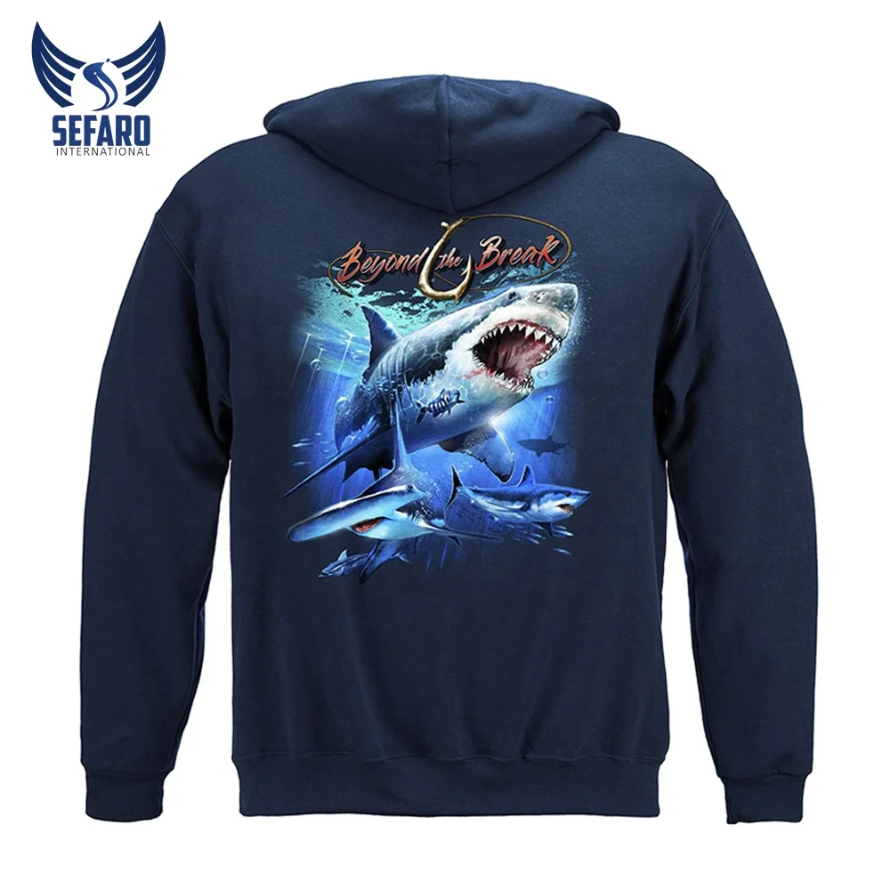 Good Quality Maroon Color Cotton Shark Fish Printed on T-Shirts