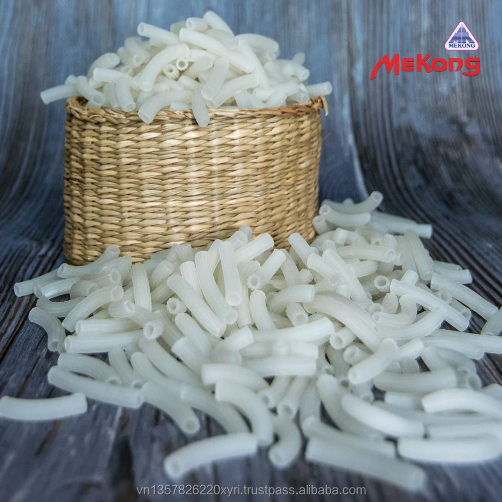 Mekong Brand premium quality Instant Noodle Long Macaroni Shape Turmeric Yellow  and while pasta Rice Macaroni
