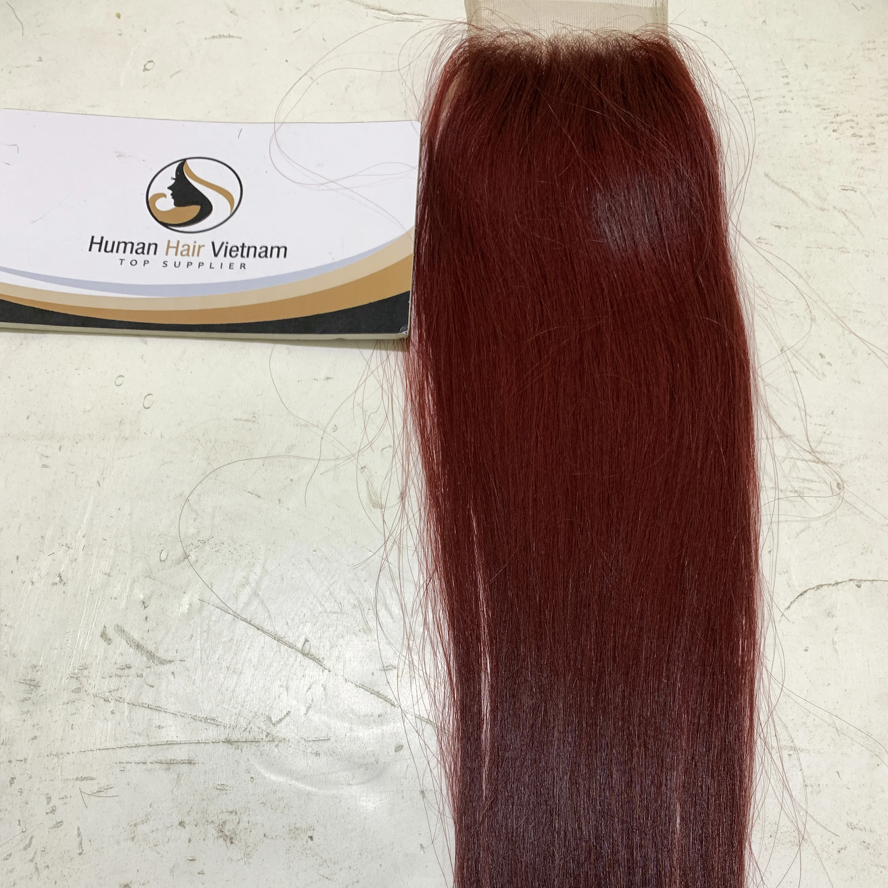 Thin Hairline 4x4 Wine Red Burgundy 99J Transparent HD Swiss Lace Closure Virgin Remy Hair Extension 100% Human Hair Vietnam