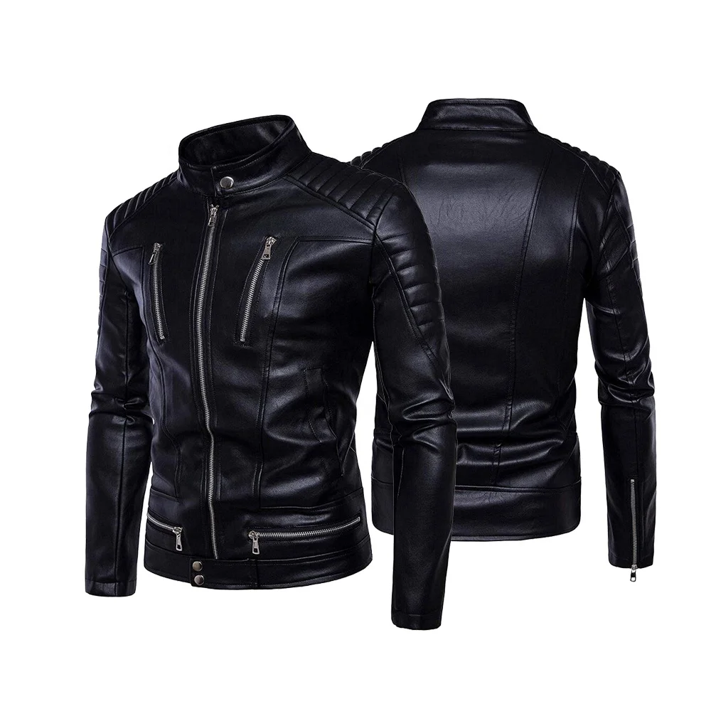 Fashion Men black Lamb Leather Jacket/men leather jackets/Pakistan leather jackets