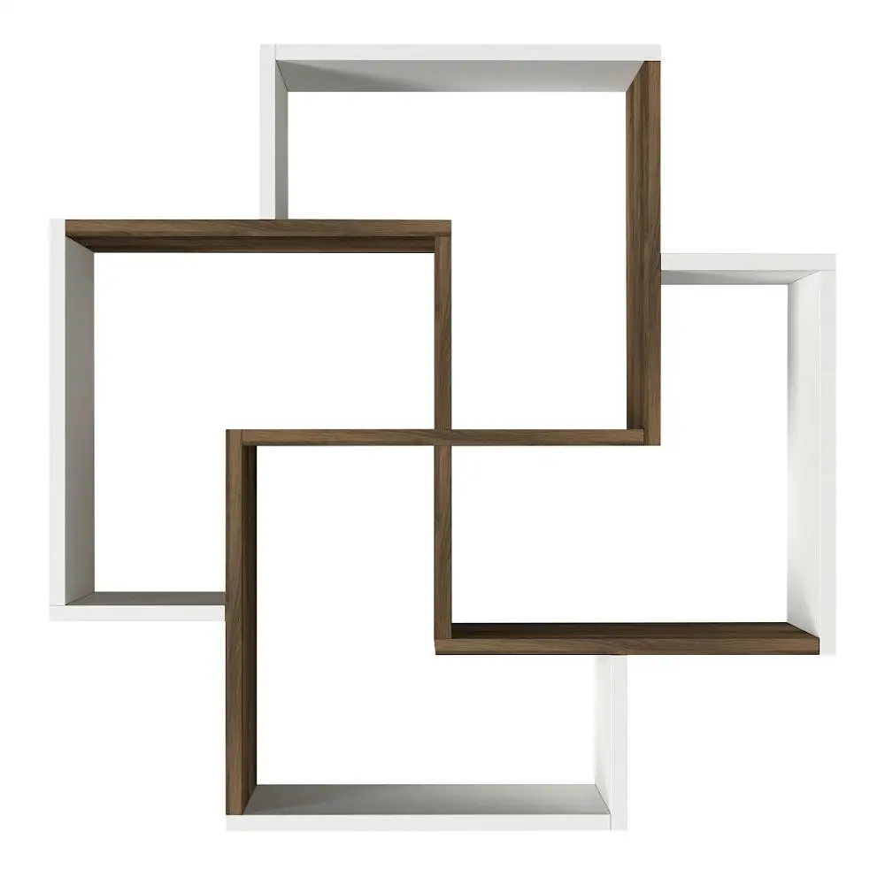 Dragon Wood Wall Mount White Walnut  Color Wall Shelf Modern Design Home Furniture