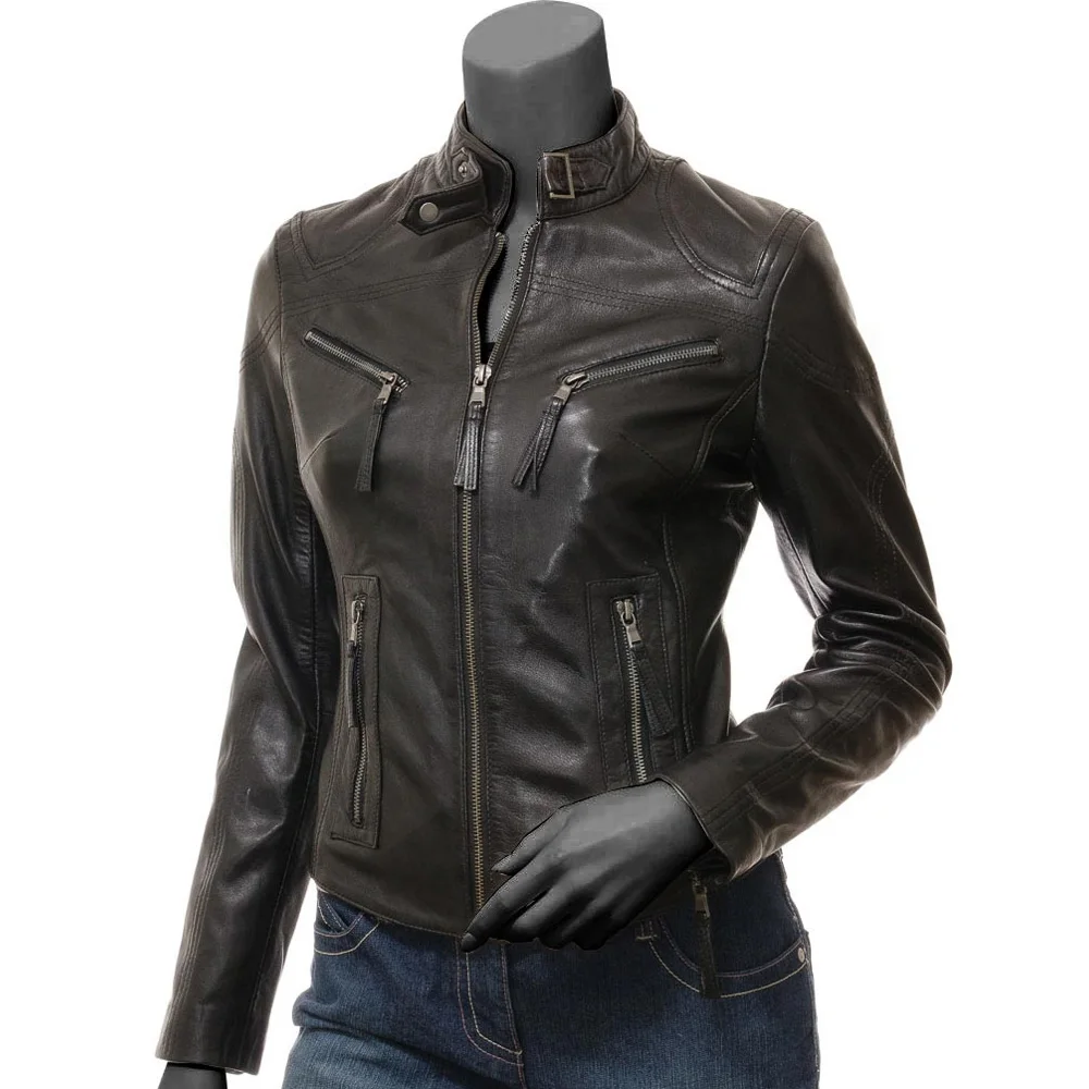 Women Outwear Suede Leather Jacket