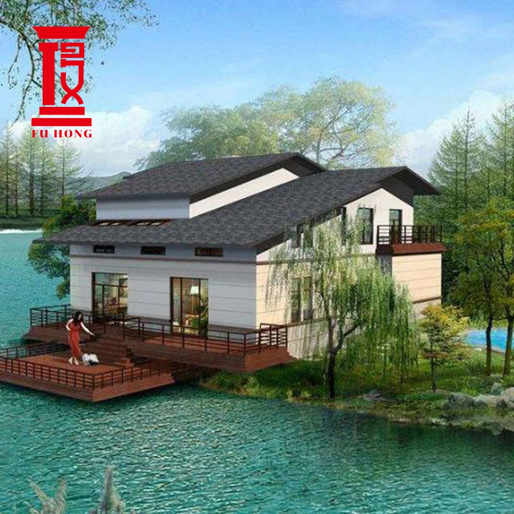 Fu hong portable outdoor luxury custom design prefabricated steel structure modular tiny 3 bedroom prefab homes house