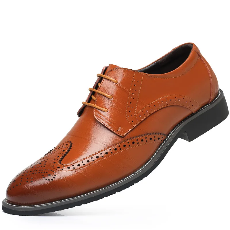 Italy custom hand made brogue oxford leather formal men dress shoes