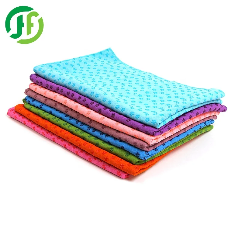Eco-friendly Microfiber Private Label Machine Washable Yoga Towel with Grip dots