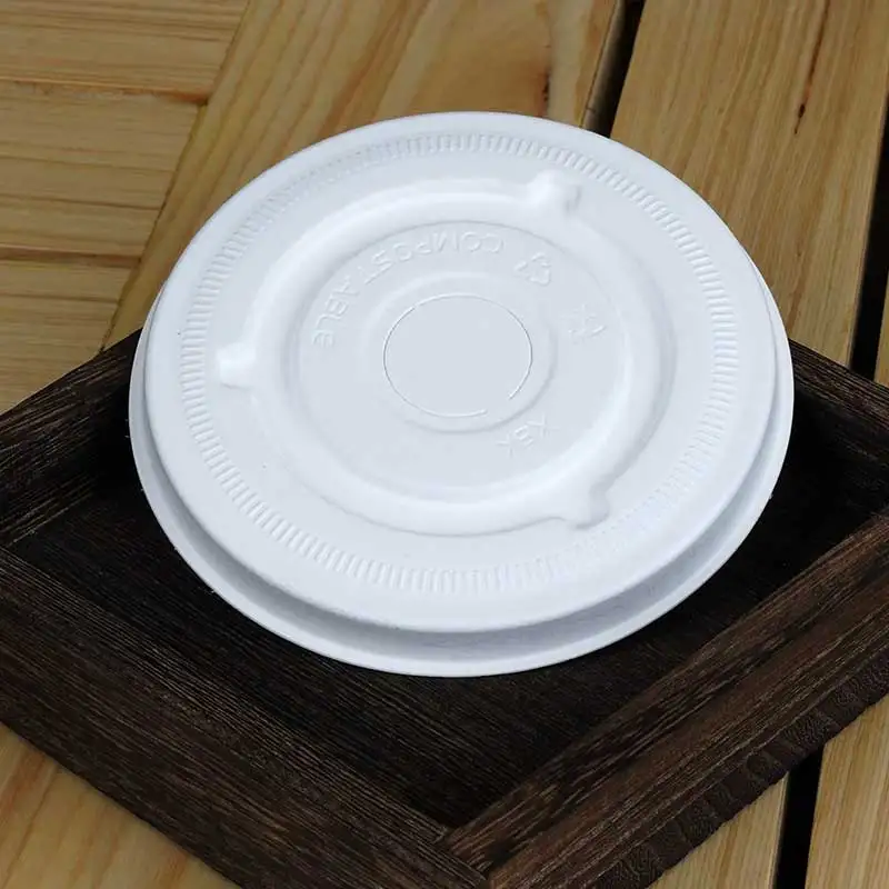 Custom Hotel Tableware Biodegradable Disposable Sugarcane bagasse Paper Coffee Cup Lid