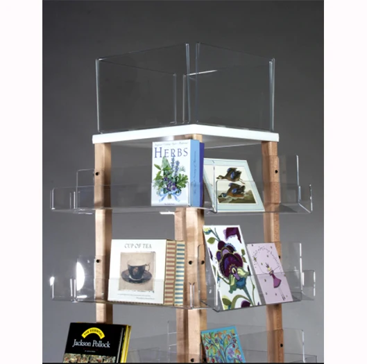 Custom Acrylic Store Retail Display Rack With 24 Pockets for wholesale