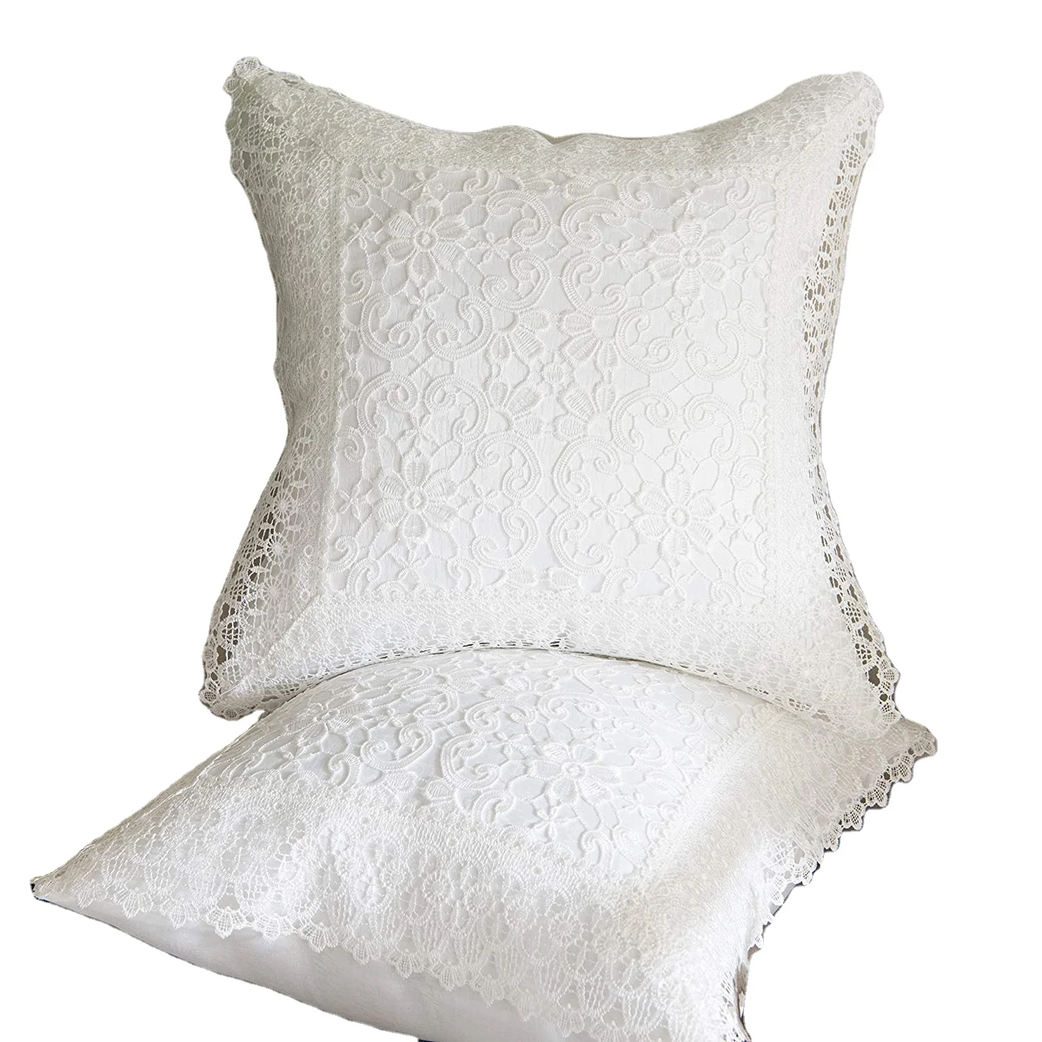Quality Sofa Lace Ruffles Pillow Cover Sham Cushion Square Decorative Pillowcase with all color