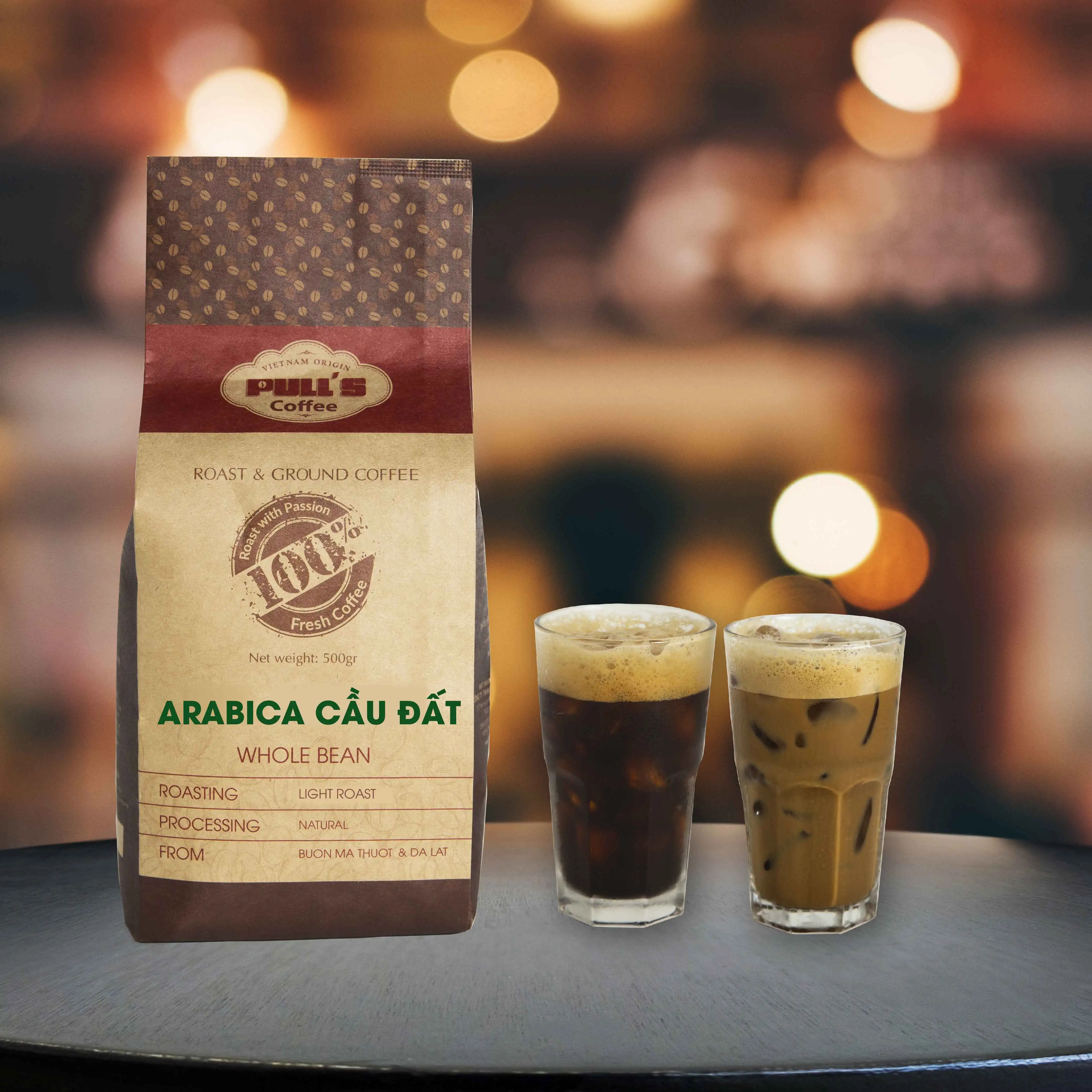 Cau Dat premium Light Roast Coffee High Quality - Arabica (500g-1kg) pack