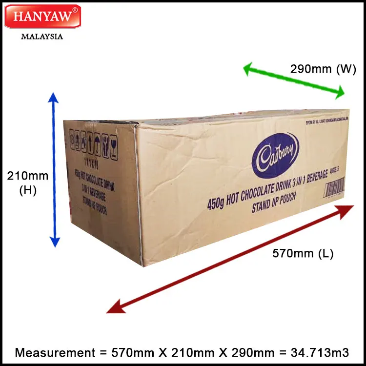 [Малайзия] Быстрая доставка + Halal Сертифицированный Cadbury 3 в 1 напиток горячего шоколада (18 мешков x 450 г/картонная коробка)