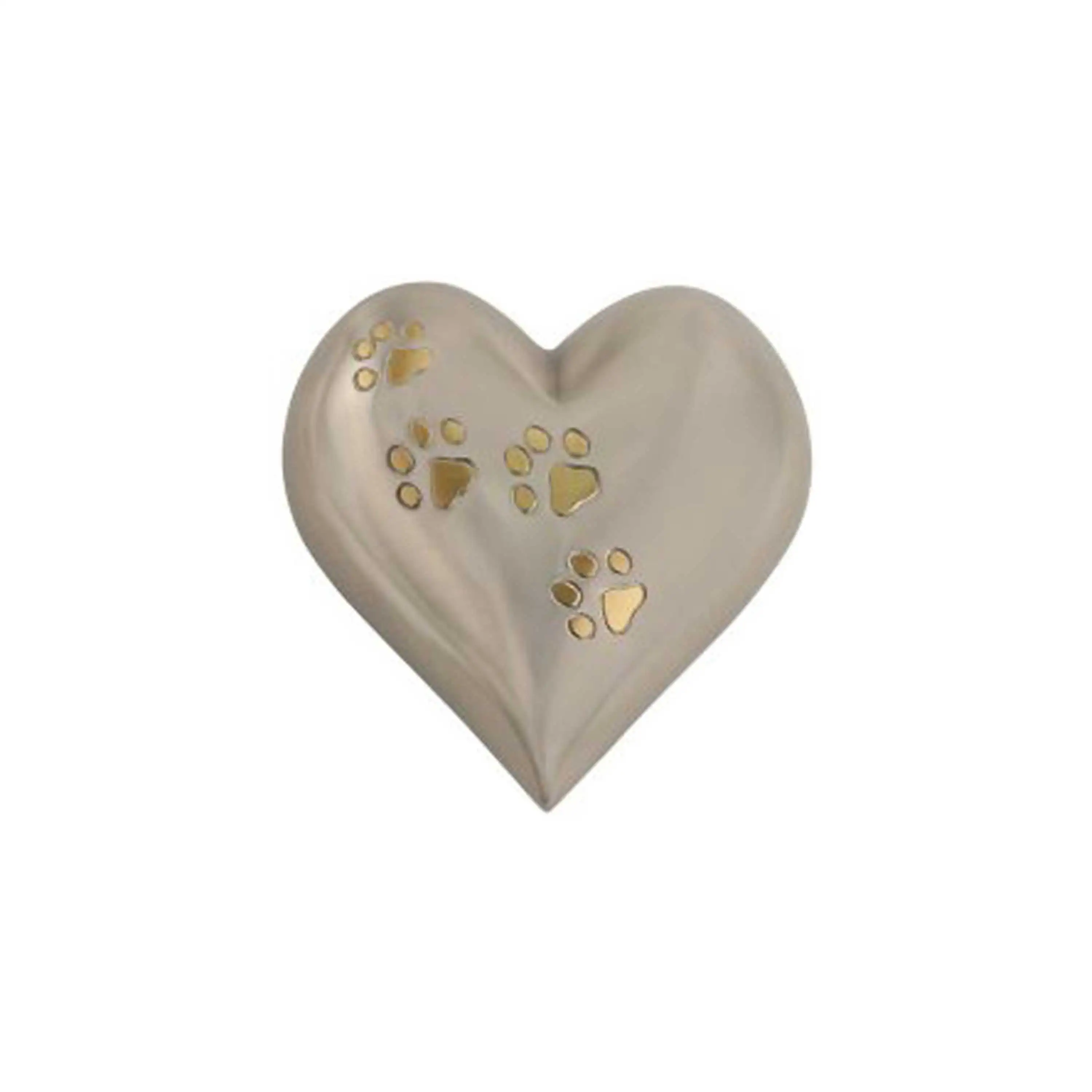 Black Color Coated Paw Engraved Heart Shape Keepsake Amazon Best Seller Animal Urn Beautiful Cremation Urn For Pet Ashes Handcra