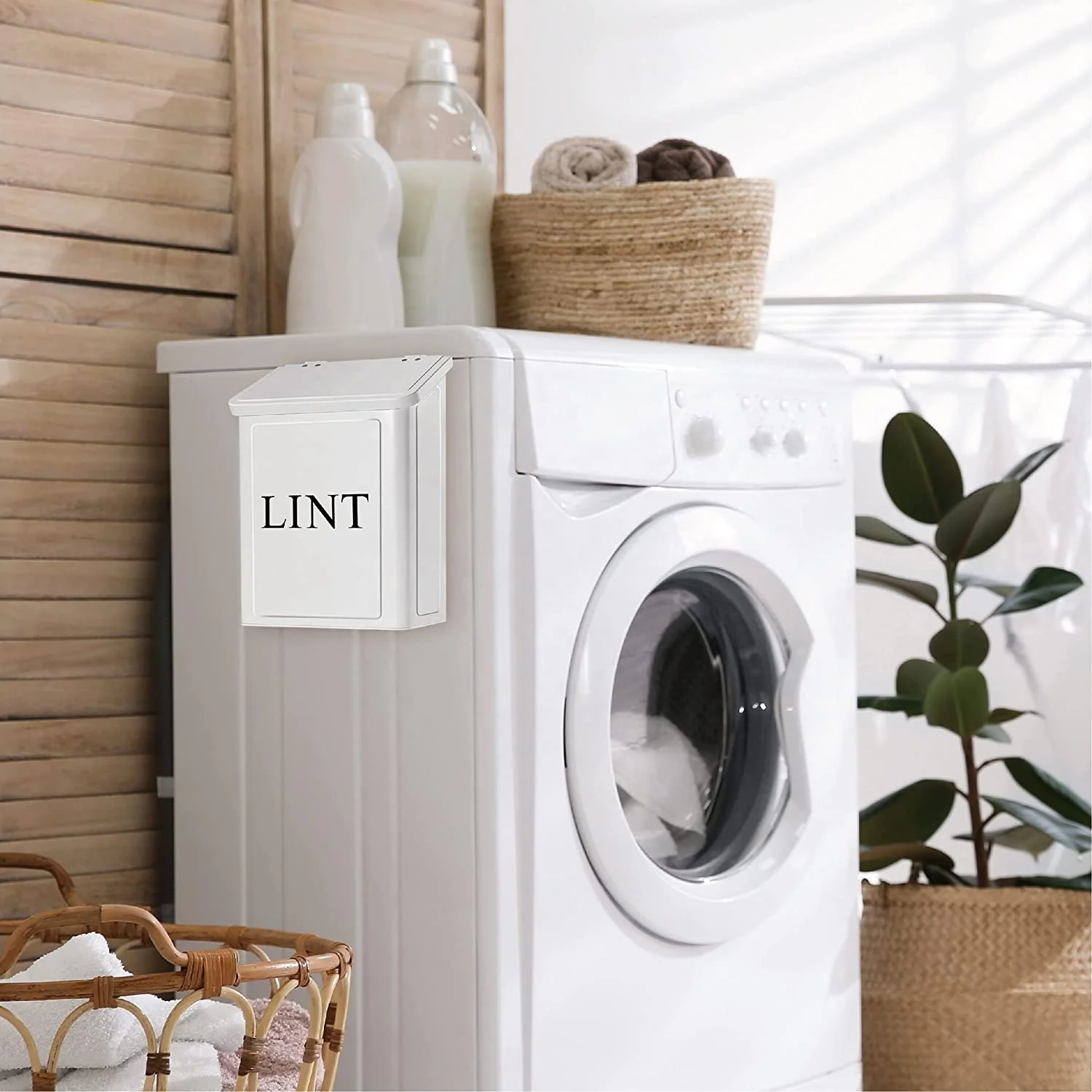 Magnetic Metal Rectangle Laundry Lint Box with European Style Lacquer for Sundries in the Laundry Room