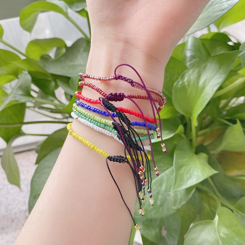 Boho Style Tiny Glass Beads Braided Bead Bracelet