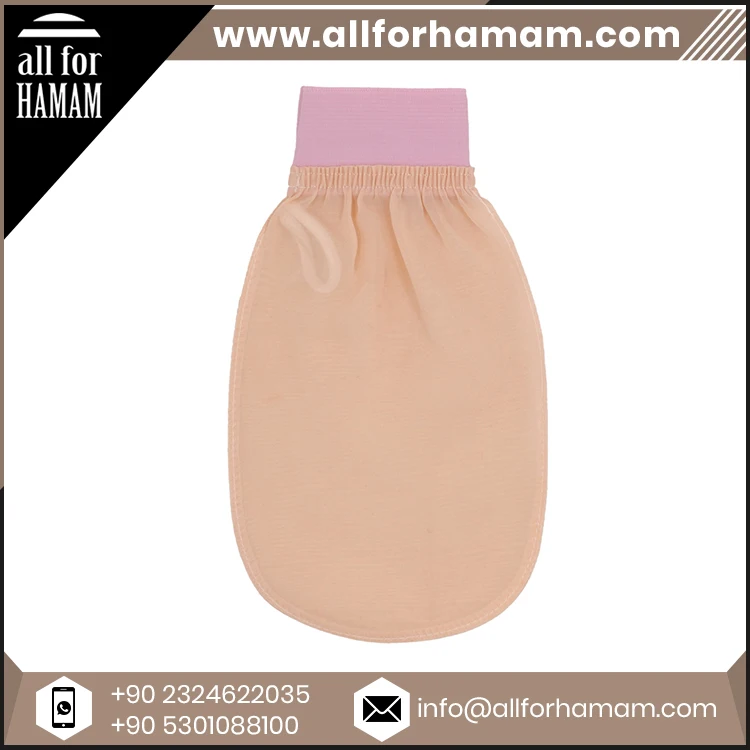 Bulk Supplier Turkish Silk Exfoliating Gloves Mitt Body Bath Scrub Exfoliator Bath Mittens Fake Tan Remover Bath Natural Glove