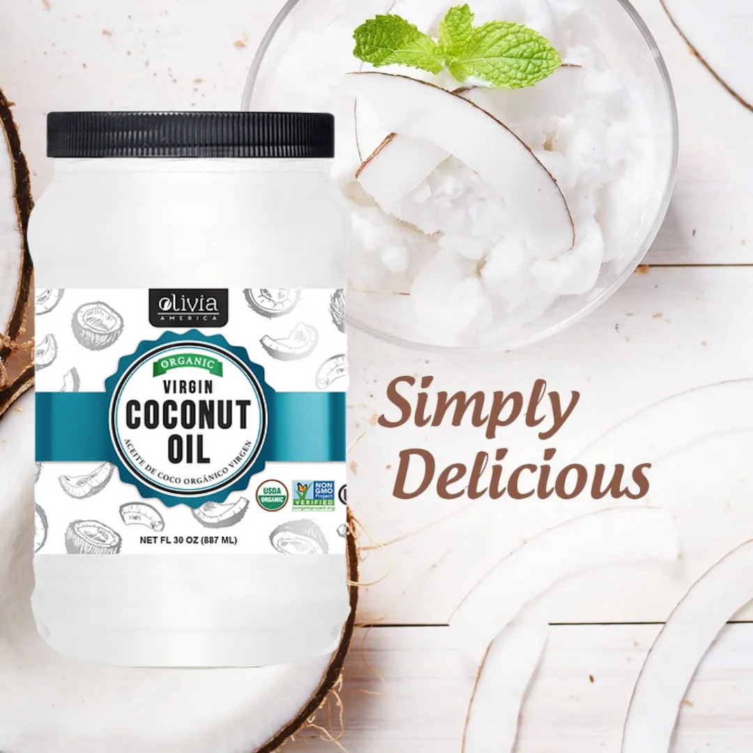 
Organic Virgin Coconut Oil for Cooking Olivia America USDA Approved Case of 12 units 30oz 