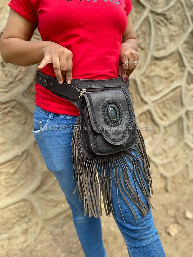 Fashion Fringe Fanny Pack Waist Bag Woman Leather Waist Bum Bag