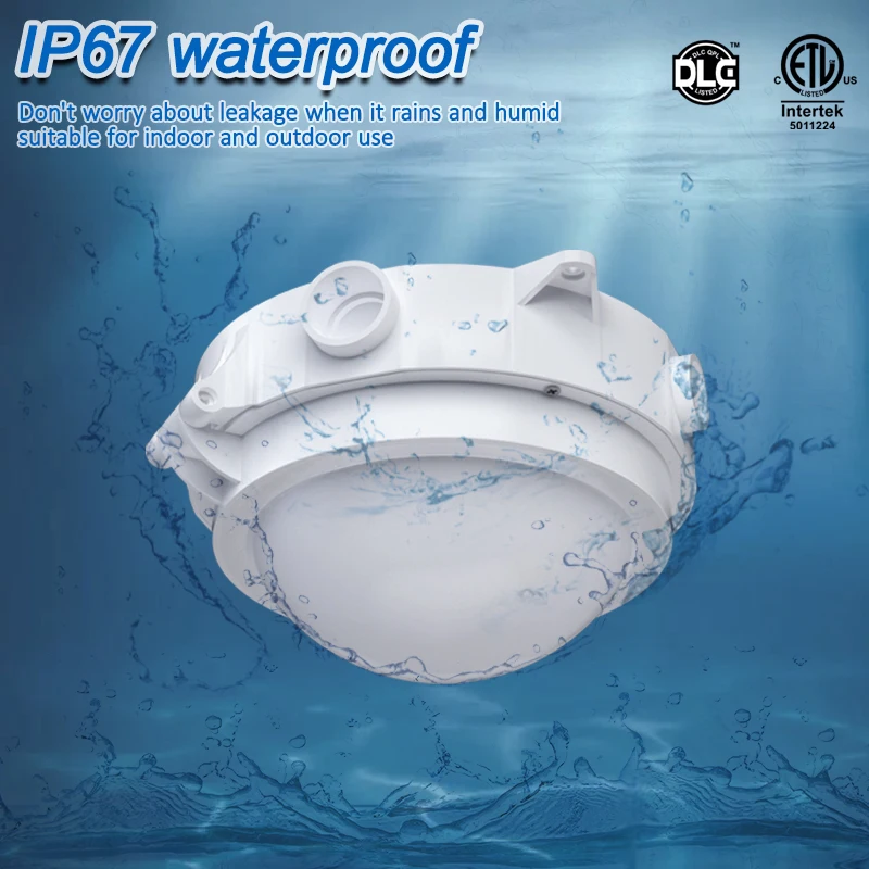 ETL DCL IP67 Waterproof LED Canopy Light High Brightness 150lm per Watt 5-Year Warranty Gas Station Low Bay Light