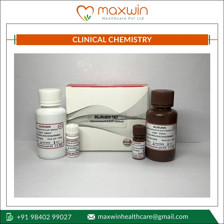 Ready to Use DMSO Method Clinical Chemistry Reagent Bilirubin Total & Direct Test Kit Set - 2 x 100 ml for Diagnosis