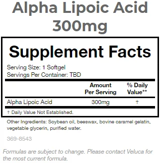 Made in USA Alpha Lipoic Acid 300mg GMPc Dietary Supplement 60ct Premium Quality Antioxidant Supplement Softgel Capsules