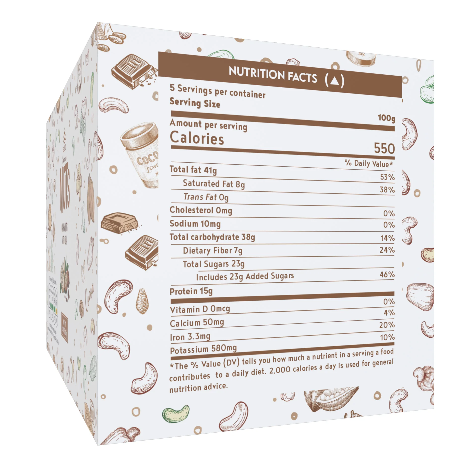 Eubiz орехи кешью-коробка (бумага) 500 г (17 7)-обычная здоровая закуска коричневый какао кешью из Вьетнама