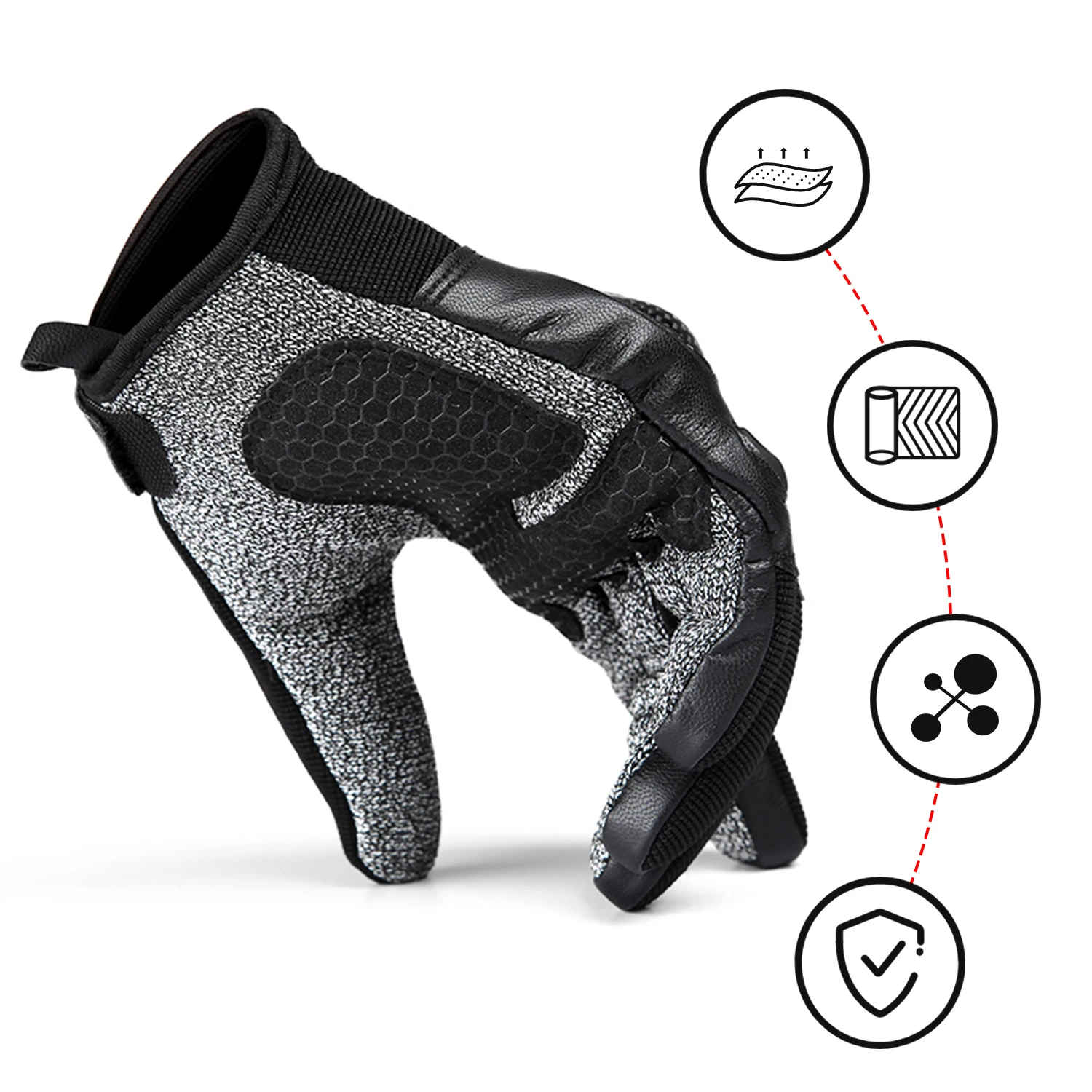 Anti- Cut Level 5A Protection Miliary Combat Gloves Hard Knuckle Shell Cut Resistant Outdoors Riding Cycling Tacical Glove