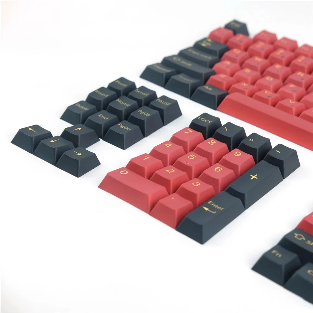 2021 Заводская клавиатура Red Samurai PBT 128KEY сублимационная механическая с индивидуальными клавишами GMK Cherry