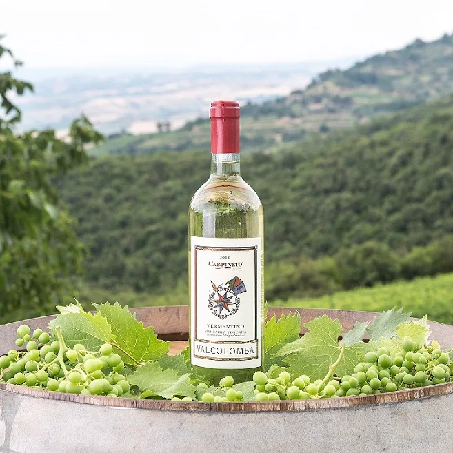 Высококачественное тосканское белое вино-верментино валколомба Maremma 2019 d. C. Для экспорта (недоступно)