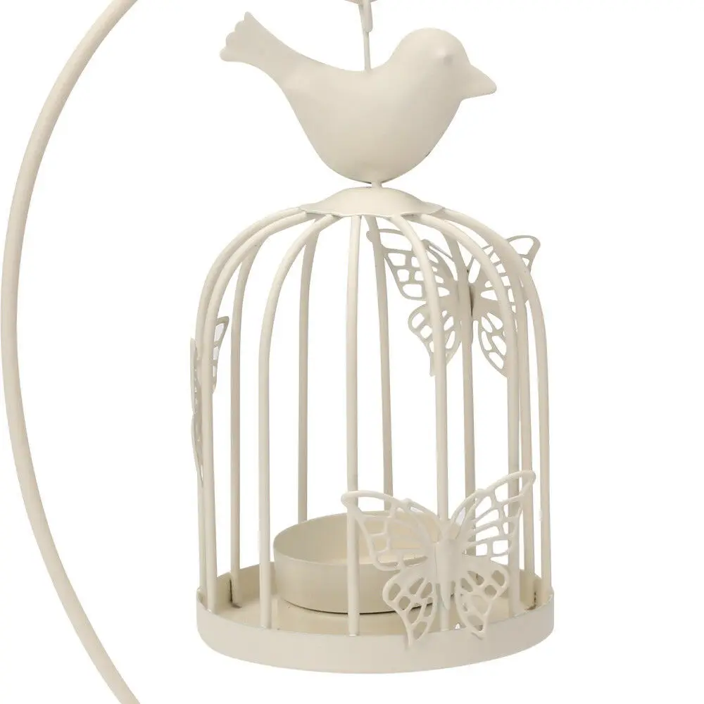 Metal Hanging Bird Butterfly Cage Tea Light Candle Holder For Home Garden Decoration Indian Handmade Customize Wholesale Price