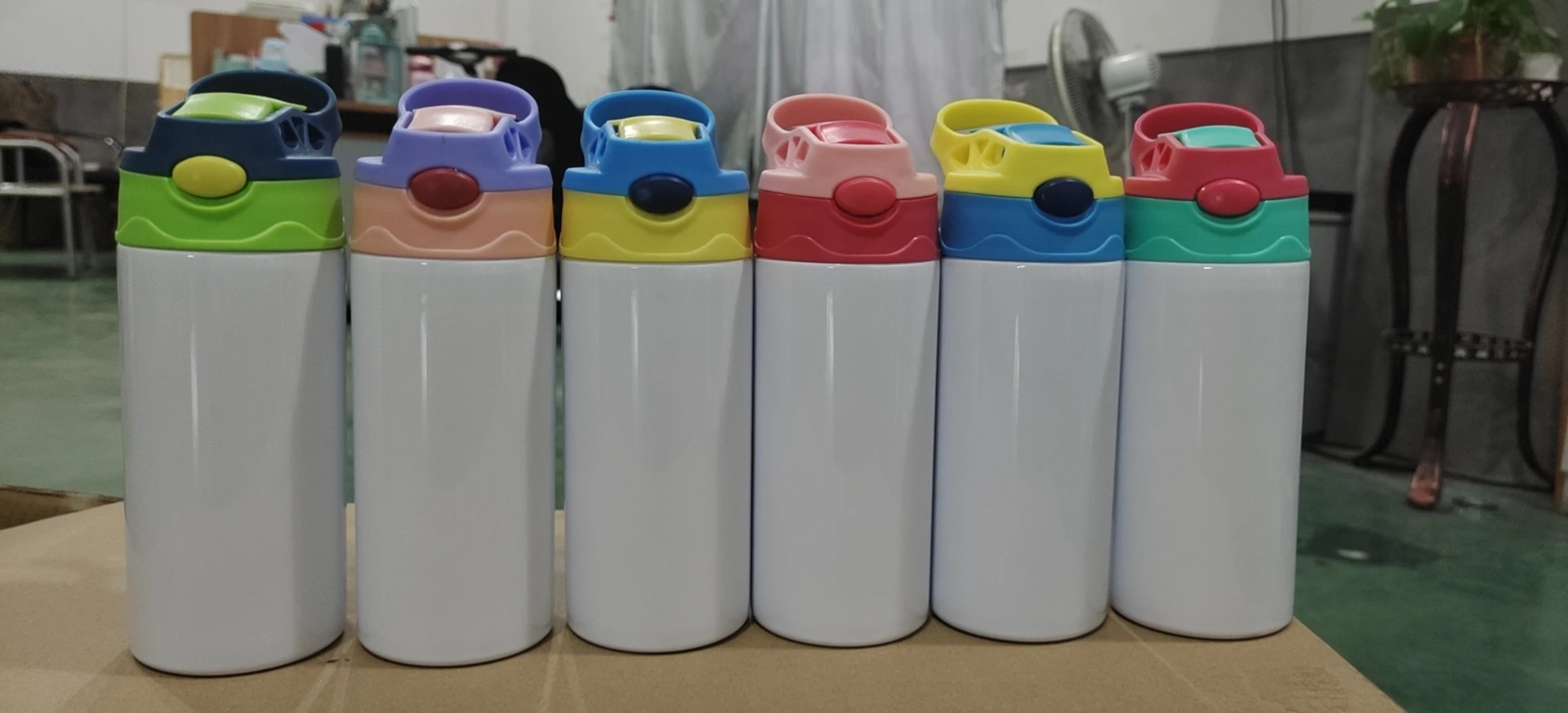 2021 new design sublimation blanks kids tumbler straight UV changing color glow in the dark 12oz kids water bottle