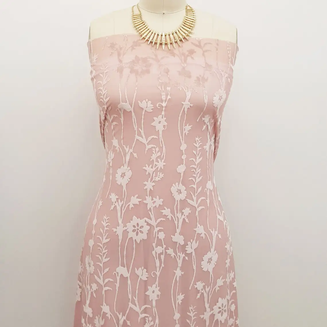 High Quality Blush Floral Damask Pattern Burnout Velvet Fabric for Wholesale- Style P-614-VELVET