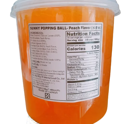 Hot Sale Bubble Tea Wholesale Taiwan Peach Popping Boba Juice