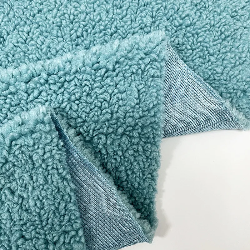 Thick knitting polyester wheat velvet grain cashmere lamb-like fashion coat plush toy fabric